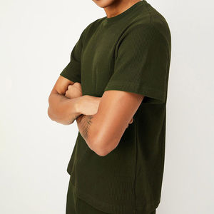 Camiseta básica de peso pesado de algodón 100% para hombre, camiseta de manga corta de ajuste Regular con logotipo personalizado, ropa de calle transpirable, sólida antiarrugas - Product Image 3