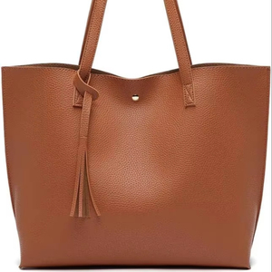 Urban Inspired <b>Faux</b> <b>Leather</b> Ladies <b>Tote</b> <b>Bag</b> With Unique Tassel Detail And Organized Interior For Women's - Product Image 1