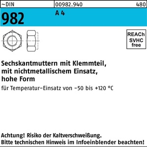 Tuerca Hexagonal DIN 982 M12 A4 50 Piezas - Product Image 1