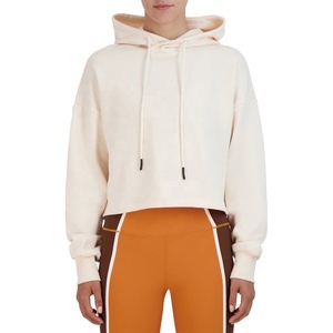 Sudadera corta con capucha para mujer, ropa de calle informal para exteriores, Sudadera corta de Color sólido a la moda, nuevo estilo - Product Image 1