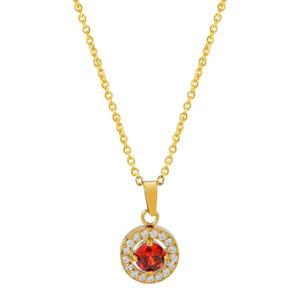 Colorful zircon necklace jewelry fashionable and non-fading <b>Titanium</b> Steel Pendant Necklace - Product Image 1