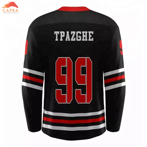 Maillot de hockey sur glace en polyester personnalisé de haute qualité avec impression par sublimation et logo brodé Service OEM disponible - Product Image 3