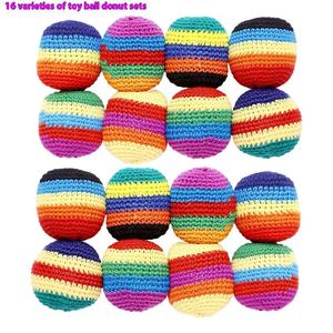 Hot Sale <b>Hacky</b> Ball <b>Sacks</b> Assoerted Colors Crochet Woven Kickball Soft Knitted Kick Balls Footbags for Kids and Adults - Product Image 3