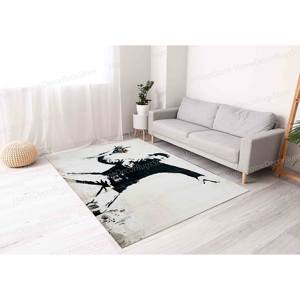 Alfombras de Banksy Lanzando Flores, Alfombras de Banksy con Motivos de Molotov, Alfombras con Grafitis de Flores, Alfombra Urbana, Alfombra de Chenilla - Product Image 5