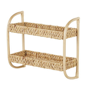 Meilleure vente étagère en jacinthe de luxe haute qualité tenture murale affichage Vintage jonc de mer fait Vietnam cuisine organisateur Pot - Product Image 3