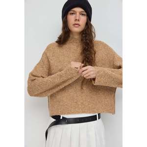 Pull court en tricot à col roulé décontracté 100% coton - Product Image 5