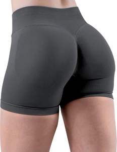 ชุดกางเกงเลกกิ้งขาสั้นสีพื้นสำหรับผู้หญิงชุดเล่นโยคะสไตล์นักปั่นจักรยานเอวยางยืดและกระเป๋าข้าง - Product Image 4