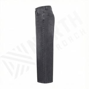 Vêtements de mode d'extérieur, jeans en denim, pantalon de haute qualité, lavage à l'acide, pantalon à jambes larges, design unique, bas décontractés pour femmes - Product Image 3