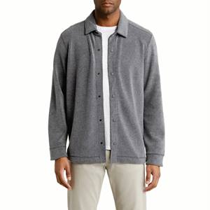 เสื้อกันลมผู้ชายเสื้อแจ็คเก็ตโค้ชคอปกมีกระเป๋าซ่อนแจ็คเก็ตสีเทาออกแบบโลโก้ได้ตามต้องการ - Product Image 1