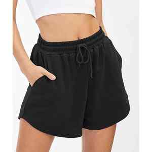<b>Women</b> Fleece <b>Board</b> <b>Shorts</b> Sporty Regular Fit Elastic Waist Breathable 100% Cotton - Product Image 3