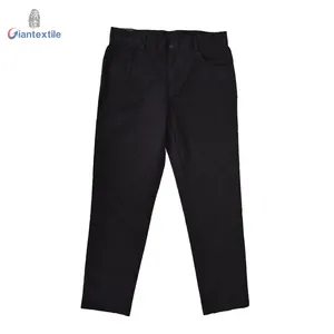 OEM Logo kabul günlük erkek pantolonları pamuk elastan konfeksiyon boya siyah katı gömme pantolon erkekler için