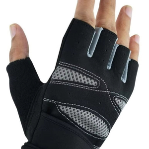 Men's High Quality Lightweight Polyester Weight Lifting <b>Gloves</b> Half Finger Lace-<b>Up</b> Closure Quick Drying Breathable Windproof Gym - Product Image 5
