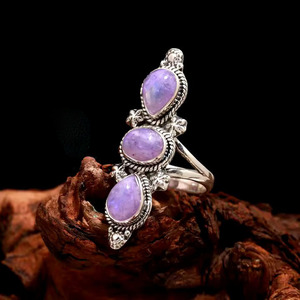Piedra de amatista natural, pera y piedra de corte ovalado, ajuste de bisel, anillo de Plata de Ley 925 para mujer y niña, venta al por mayor a granel - Product Image 4