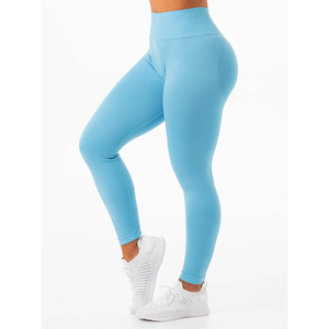 Hot Women's Gym Fitness Yoga <b>Leggings</b> <b>High</b> <b>Waist</b> <b>Tummy</b> <b>Control</b> Elastic Sports Pants Butt-Lifting Effect Solid Silver No T-Line - Product Image 1