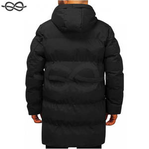 Chaquetas acolchadas largas para hombre, abrigos acolchados con capucha a prueba de viento cálidos de invierno, gabardina gruesa con solapa y cremallera completa a la moda - Product Image 2