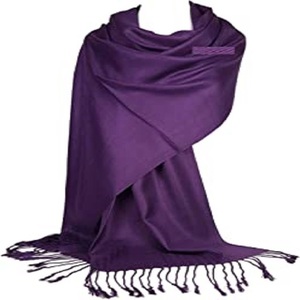 ผ้าพันคอผ้า Pashmina สำหรับผู้หญิงผ้าพันคอคลุมไหล่สำหรับผู้หญิงลายเรียบยอดนิยมพิมพ์โลโก้ของลูกค้า - Product Image 3