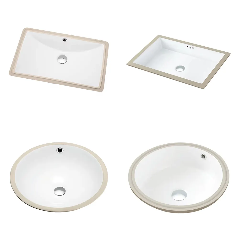 Wholesale Fast delivery Under Counter Vanity Basin Ceramic Undermount Sink White Bathroom Cabinet Basin Rectangular Wash Basin