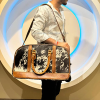 Nouveau Vintage classique en cuir véritable hommes Duffle sac de voyage avec roue Trolley Case grande capacité sac de week-end