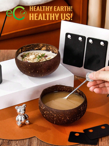 Nuevo producto de coco 2025 cuencos pequeños de cáscara de coco para comida de batido/cuencos de coco decorativos hechos a mano elegantes hechos en Vietnam - Product Image 5