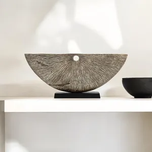 La escultura de medio círculo corrugado de Metal para el hogar o la escultura de medio círculo de Metal podría ser adecuada para decoración de sala de estar y oficina - Product Image 1