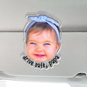 Clip per Visiera Auto Personalizzato con Foto del Bambino Qiuhan, Regalo per la Festa del Papà, Regalo per Papà, Guida con Sicurezza, Regalo per Marito - Product Image 5