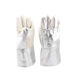 Gant de soudage en cuir de vache résistant aux hautes températures, aluminisé, spécial soudeur, anti-brûlure, gant de travail - Product Image 1