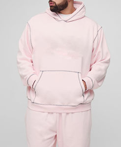 Traje de sudor apilado para hombre de alta calidad con costuras en contraste Ropa de invierno de dos piezas Traje de sudor de peso pesado cálido para hombres - Product Image 6