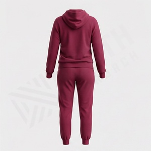 Ensemble de survêtement en molleton streetwear lourd pour femmes, deux pièces, vêtements de sport, taille haute, jogging de sport - Product Image 2