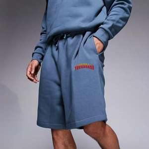 Shorts en molleton de coton de haute qualité pour hommes, style décontracté avec motif uni, pour l'hiver - Product Image 1