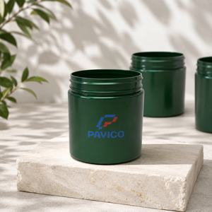 Pot cosmétique en plastique à large ouverture de 200 ml, vert foncé, col fileté de 68 mm, fabricant d'emballages cosmétiques au Vietnam - Product Image 4