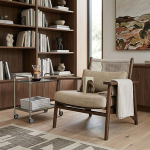 <span class=keywords><strong>Fauteuil</strong></span> de salon d'extérieur/intérieur en teck massif de qualité supérieure, style scandinave moderne, <span class=keywords><strong>fauteuil</strong></span> de jardin tressé, mobilier de patio résistant aux intempéries <span class=keywords><strong>pour</strong></span> hôtel en Australie - Product Image 2