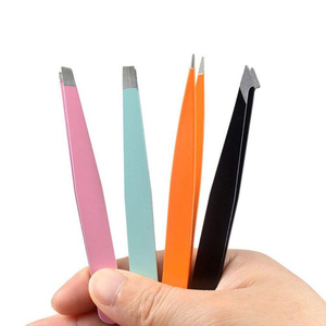 Juego de pinzas para cejas de alta calidad, pinzas inclinadas para depilación Facial encarnada para mujer, Kit de pinzas para cejas de 4 Uds. - Product Image 5