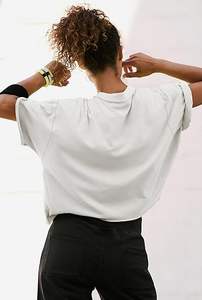 Camisetas cortas elegantes y cómodas para mujer, camisetas 100% de algodón ligeras en blanco para mujer, camisetas cortas de Fitness para mujer - Product Image 3