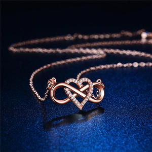 Jeulia "You Complete Me" <b>Infinity</b> Love Heart Sterling Silver <b>Necklace</b> with Zircon and Pearl - Product Image 3