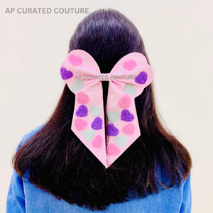 Arco de cola de cocodrilo hecho a mano de San Valentín, aspecto relajante de moda, lazo indio hecho a mano con cuentas y lentejuelas, nueva colección 2025 - Product Image 5