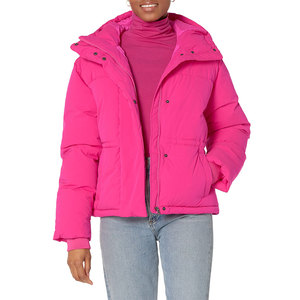 Bulk Production Women's Winter Windbreaker Warm Cropped Customizable Puffer Breathable <b>Jacket</b> Woman - Product Image 1