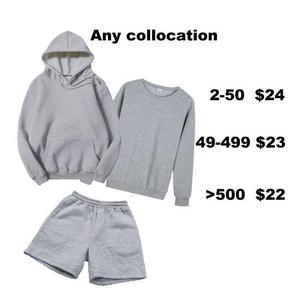 เสื้อมีฮู้ดแบบสวมหัวมีฮู้ดซักสกรีนลายล้างเป็นกรดกางเกงซับเหงื่อขอบแบบดิบกำหนดเอง - Product Image 3