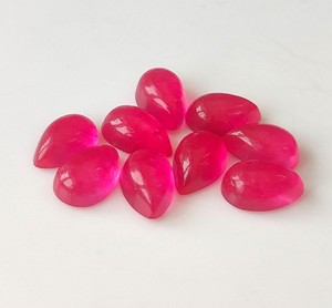 Cabochon de poire de Quartz de rubis rose naturel de haute qualité 3x5mm-20x30mm dos plat pierres précieuses en vrac prix de gros pour la fabrication de bijoux - Product Image 5