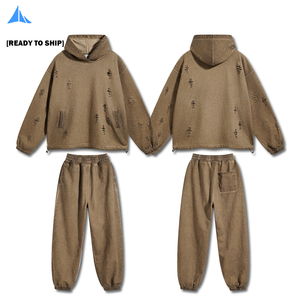 Mùa Xuân 450gsm Enzyme Đá Rửa Nặng Bông Drop Soulder Quá Khở Mài Mòn Lụa Màn Hình In Chạy Bộ Phù Hợp Với Cho Những Người Trẻ Tuổi - Product Image 3