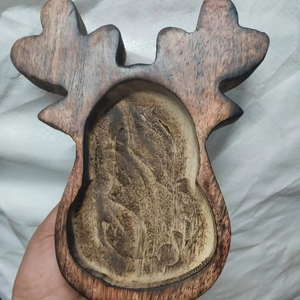 Wholesale Price Nice Gift Long Wood Reindeer <b>Bowl</b> <b>Christmas</b> Decor <b>Serving</b> Tray Handmade Wooden Dough <b>Bowls</b> For Candle Making - Product Image 1