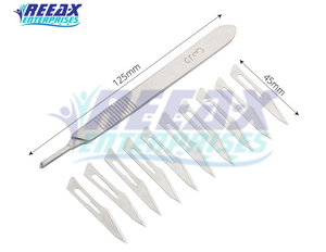 Reeax 10ชิ้นเครื่องมือผ่าตัดพื้นฐานแพคเกจพิเศษ b.p ด้ามจับใบมีดตัด - Product Image 4