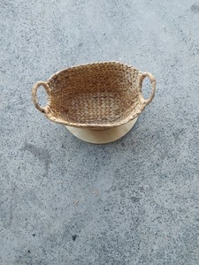 Oval Fishbone Basket 54 oz Water Hyacinth Sustainable Multifunction Modern Vietnam <b>Storage</b> <b>Boxes</b> <b>Bins</b> Natural Color <b>Storage</b> - Product Image 4