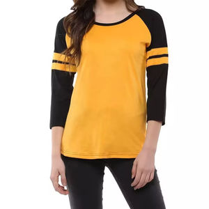 Camisetas de Manga Larga con Cuello Redondo para Mujer, de Poliéster/Algodón, Diseño Personalizado, Estilo Vintage con Botones, para Invierno, Venta al Por Mayor de Fábrica - Product Image 3