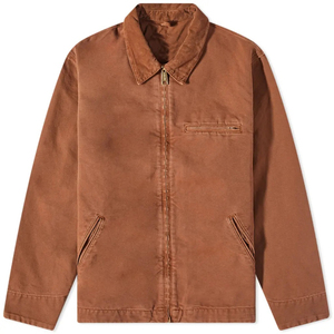 OEM Men Vintage Washed Plain Zip up Workwear Detroit Cotton <b>Canvas</b> <b>Jacket</b> - Product Image 4