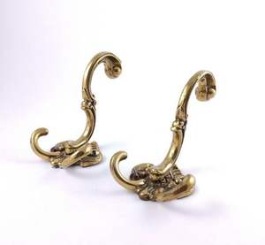 Crochets en laiton de style antique à forte demande avec des détails contemporains raffinés crochets muraux en laiton poli doré - Product Image 5
