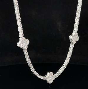 Collar de cadena cubana para hombre con moissanita VVS1 y Diamante Plata de Ley 925/colgantes y dijes de oro blanco de 14K Estilo elegante - Product Image 2