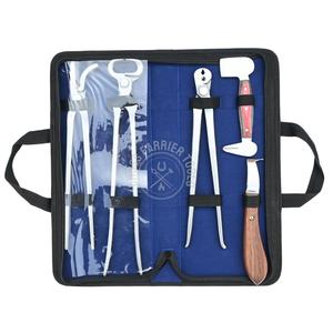 Professional Farrier Tools Kit for Horse Hoof Trimming Nipper Nail <b>Puller</b> Alligator Clincher Loop Knife Wooden Handle Buffer - Product Image 2