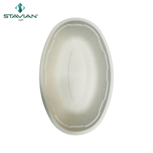 Bols à bagasse 100% ovales 850ml jetables en fibres à base de PFAS durables et écologiques 29oz-Quantité personnalisée - Product Image 1