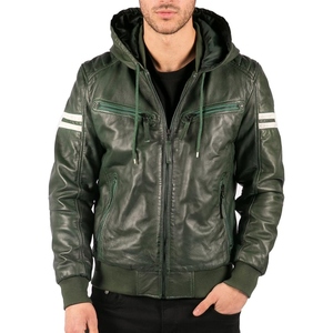 Veste en cuir véritable pour homme, veste en cuir d'agneau, veste de motard, tendance, décontractée, vêtements d'extérieur, veste d'hiver et d'automne - Product Image 3