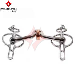 Brocas de rodillo de cereza de 2 ranuras Liverpool para conducción de caballos de alta calidad, broca de mordaza holandesa de Liverpool, acolchado suave de acero inoxidable - Product Image 2